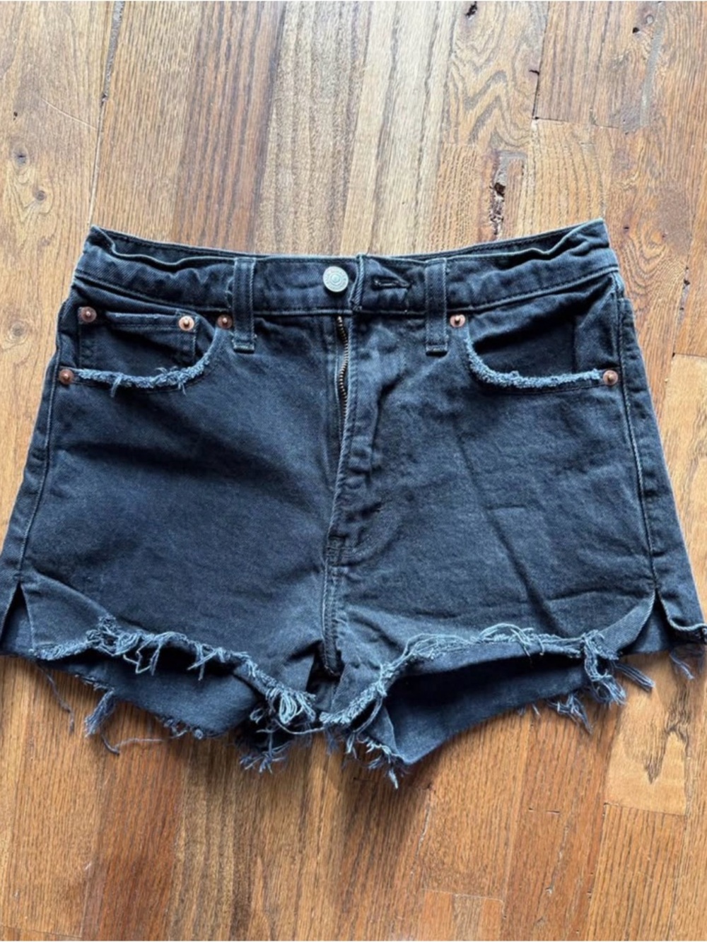 Abercrombie & Fitch Mom Black Denim Cutoff Shorts